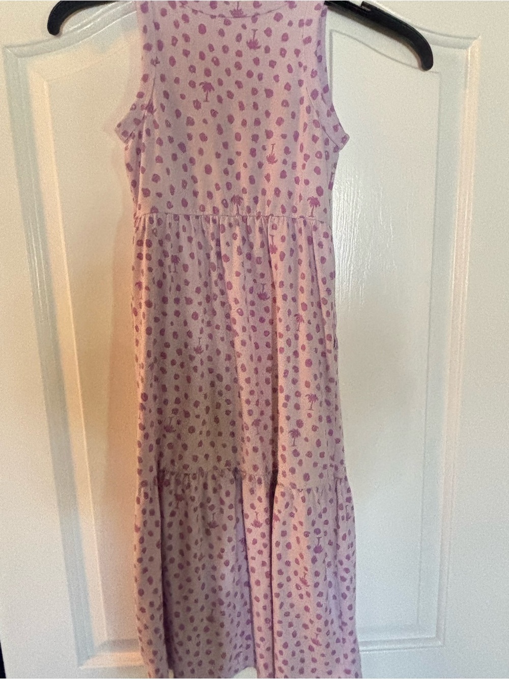 Cat & Jack Girls' Lavender Sleeveless Tiered Dress with Palm Tress